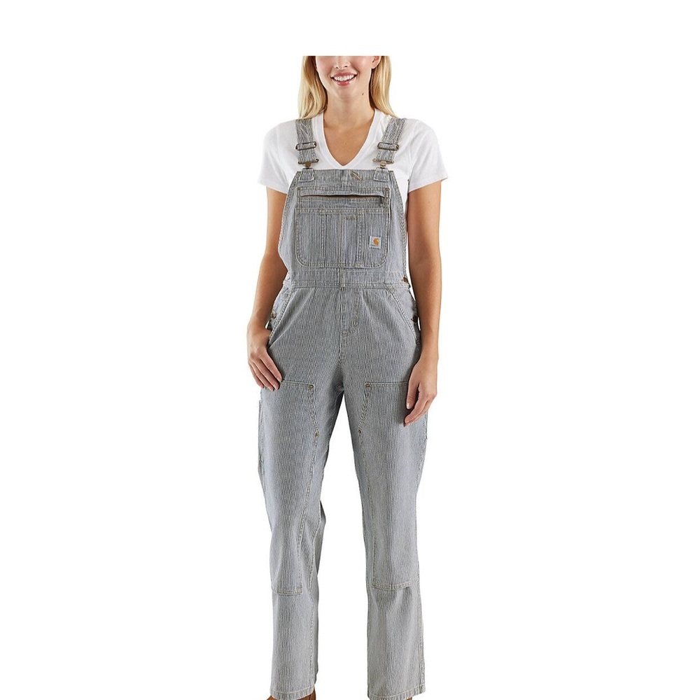 Women’s relaxed for denim railroad stripe bib